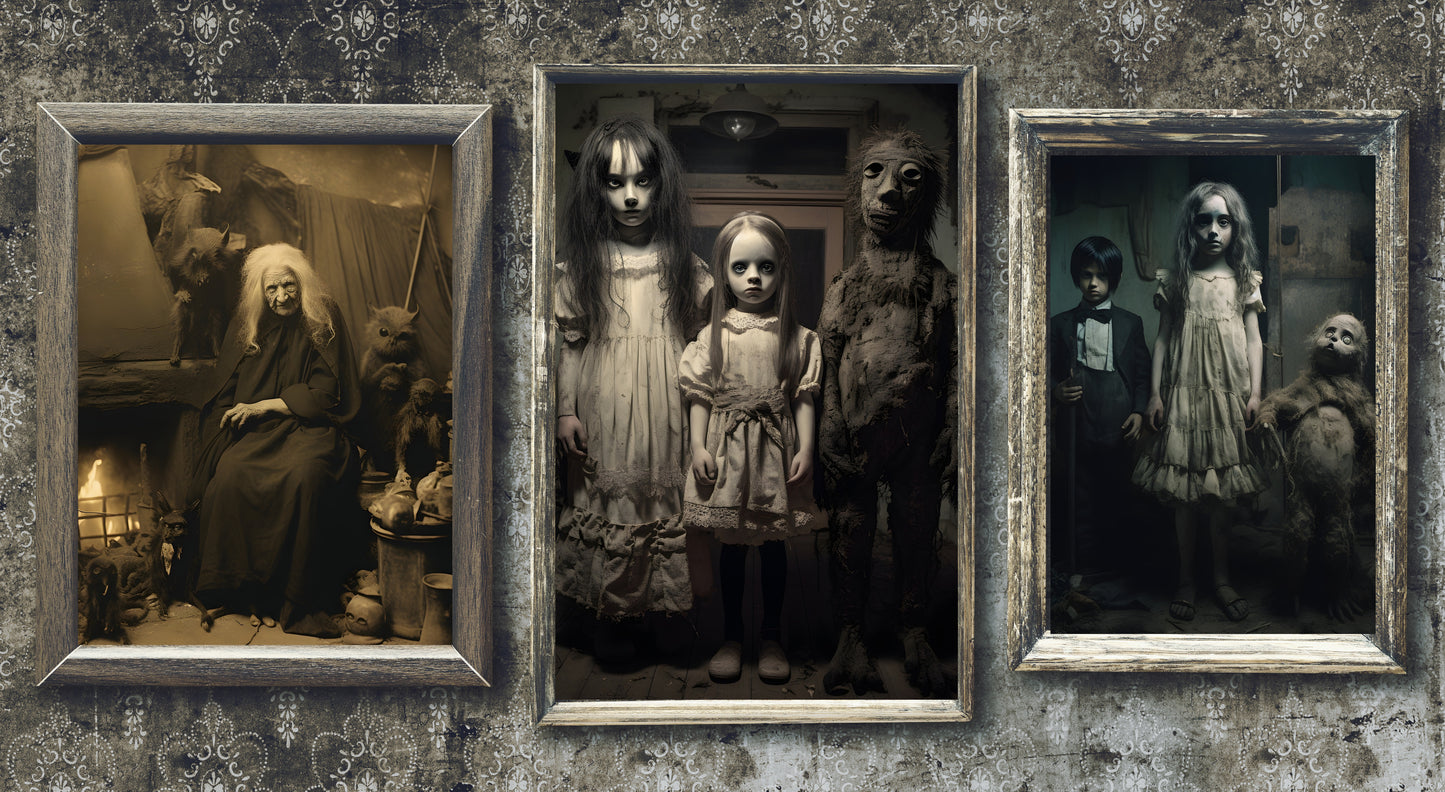 Creepy Halloween Family Portraits: 10 Ghostly, PRINTABLE Scary Portrait Images - Instant Digital Download Product, NOT A PHYSICAL PRODUCT