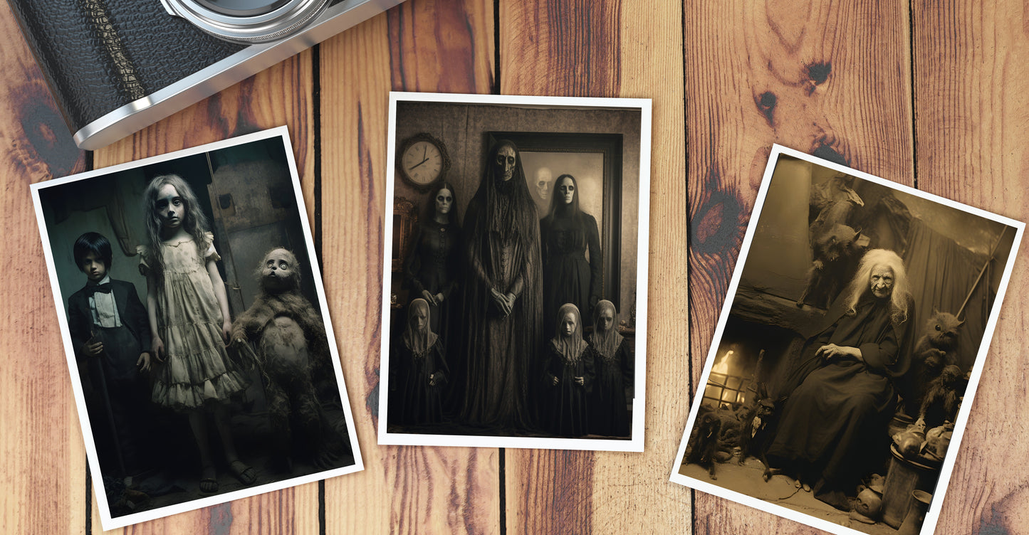 Creepy Halloween Family Portraits: 10 Ghostly, PRINTABLE Scary Portrait Images - Instant Digital Download Product, NOT A PHYSICAL PRODUCT