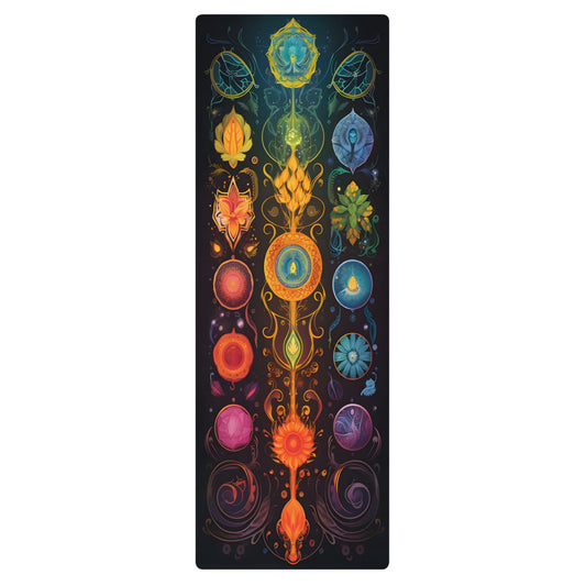 Chakra Journey Yoga Mat – Align Your Energy with Microsuede Comfort, 24x68 inches