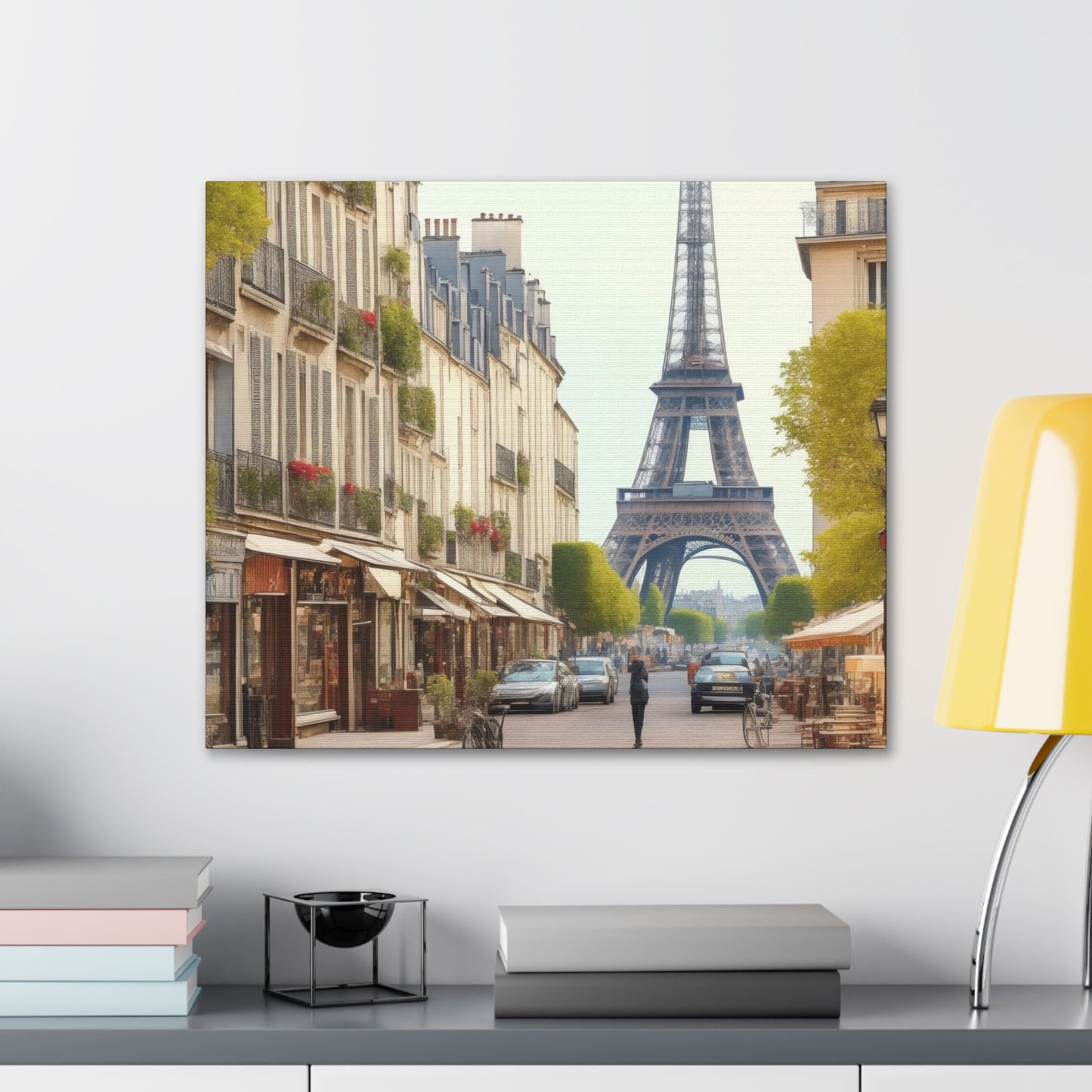 Enchanting Paris Canvas Wrap: Romantic Streets, French Cafes, Eifel Tower and Couples