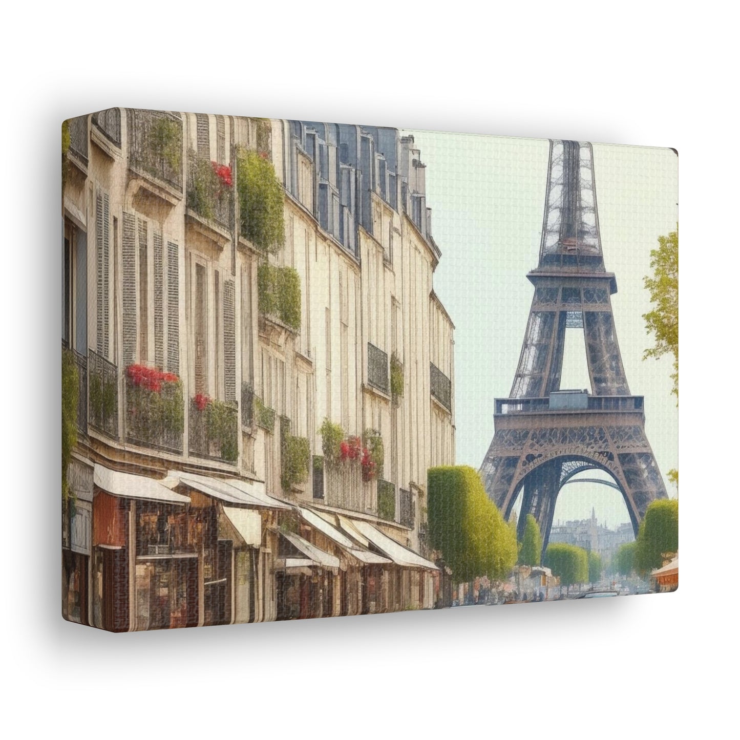 Enchanting Paris Canvas Wrap: Romantic Streets, French Cafes, Eifel Tower and Couples