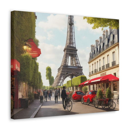 Enchanting Paris Canvas Wrap: Romantic Streets, French Cafes, and Couples