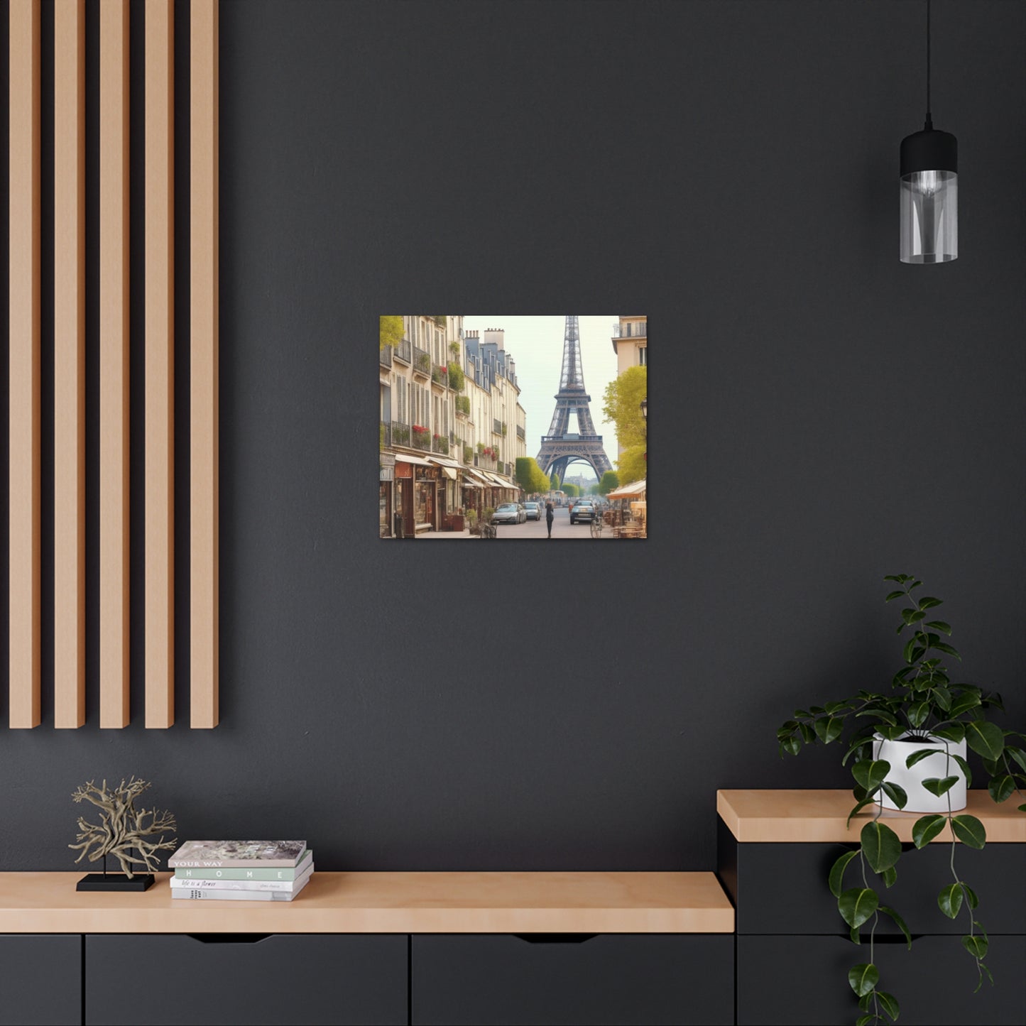 Enchanting Paris Canvas Wrap: Romantic Streets, French Cafes, Eifel Tower and Couples