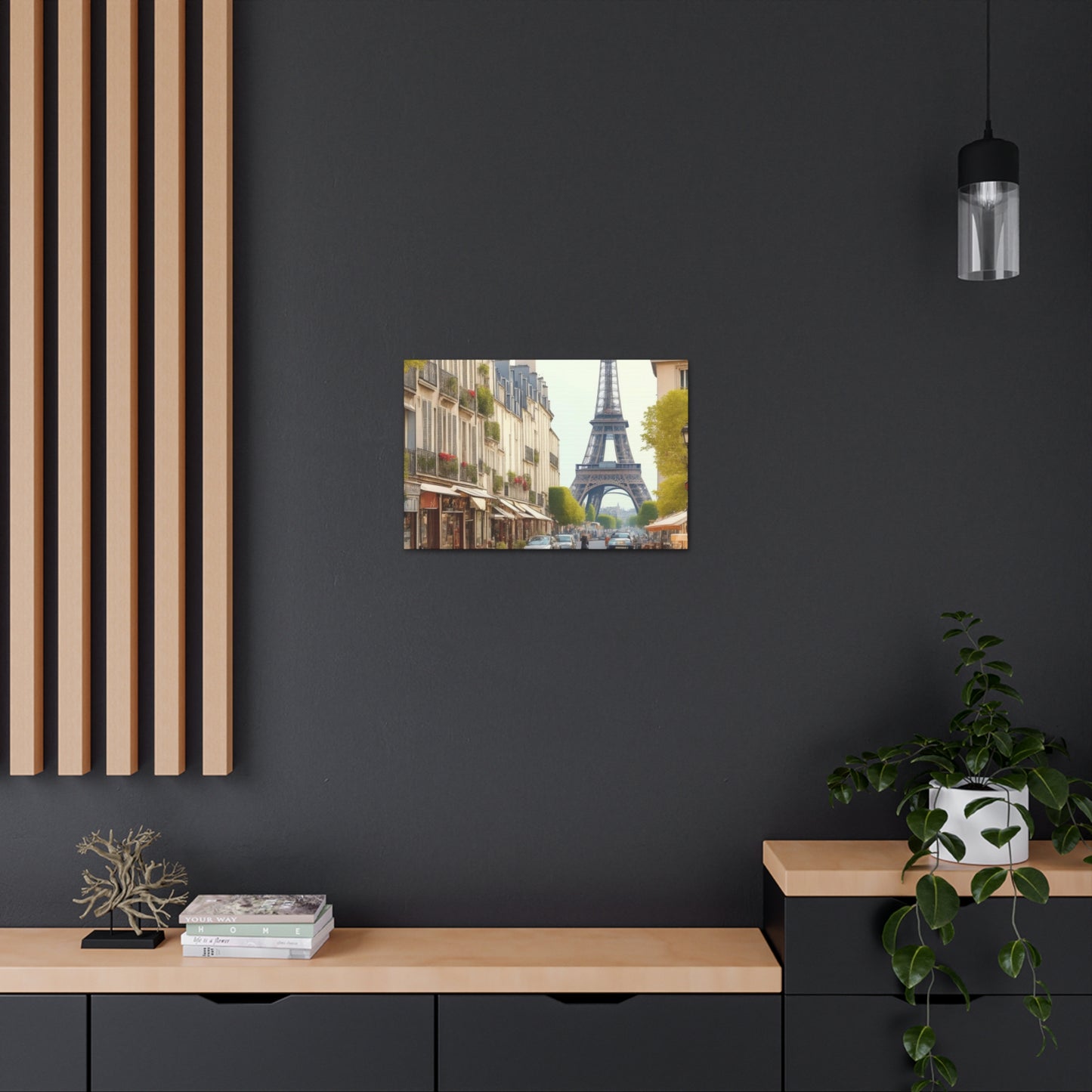 Enchanting Paris Canvas Wrap: Romantic Streets, French Cafes, Eifel Tower and Couples