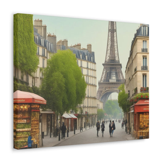 Enchanting Paris Canvas Wrap: Romantic Streets, French Cafes, and Couples