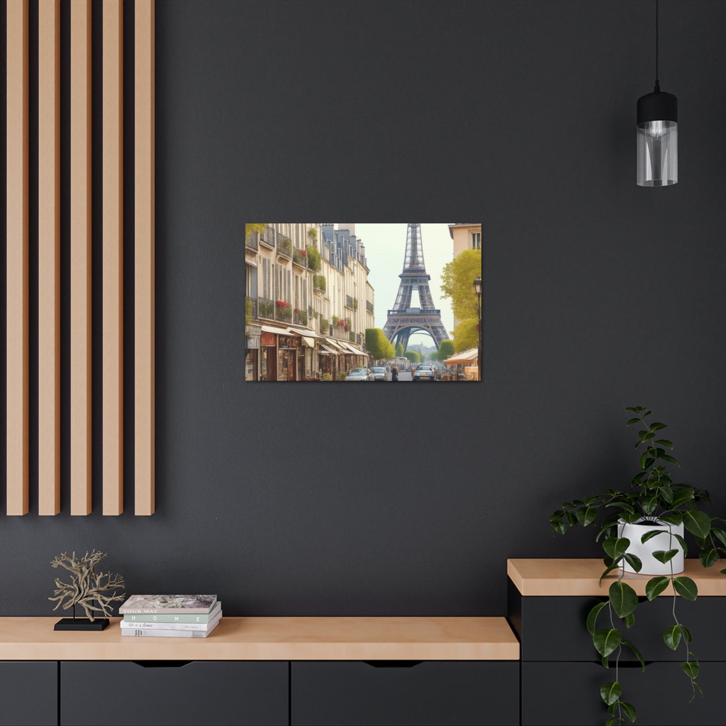 Enchanting Paris Canvas Wrap: Romantic Streets, French Cafes, Eifel Tower and Couples